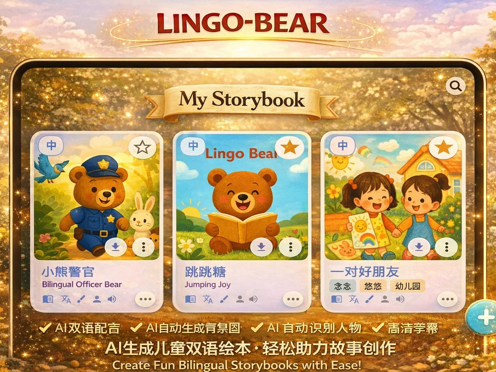 AI Storybooks preview on iPad